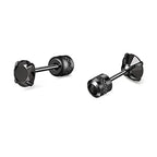 Glamorous Stainless Steel & Zircon Stud Earrings for Men – Hypoallergenic 5-Pairs Set, Durable & Versatile