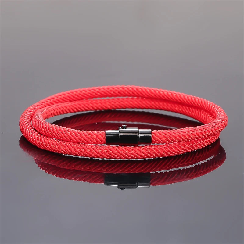 New Minimalist Men's Rope Bracelet Double Layer Survival Bracelet Accessories Boyfriend Gift Magnet Buckle Men's