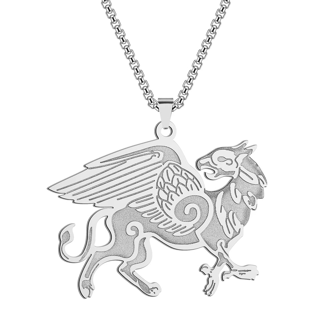 Anglo-Saxon Griffin Pendant Necklace — Stainless Steel