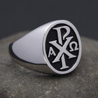 Chi Rho Cross Ring — 925 Silver