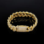 NUOYA Hip Hop 15mm Iced Out Zircon Bracelet Hip Hop Miami Cuban Chain Bracelet Men Jewelry Gift