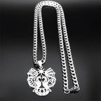 Gothic Double Dragon Star Pendant — Silver