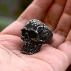 Vintage 316L Stainless Steel Black Skull Ring For Men Boys Gothic Hip Hop Skeleton Rings Fashion Heavy Jewelry Gift Dropshipping