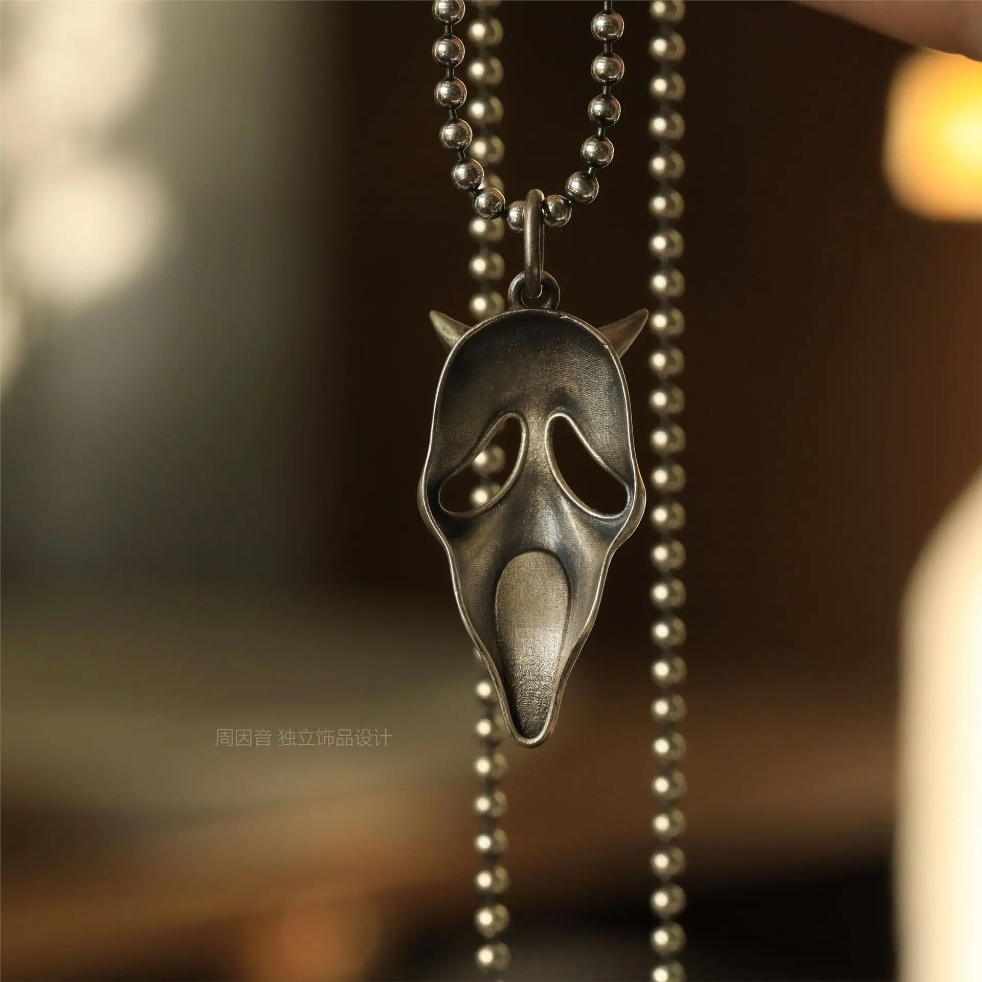 Scream Ghost Horror Skull Mask Necklace Death Retro Personality Tide Sweater Chain