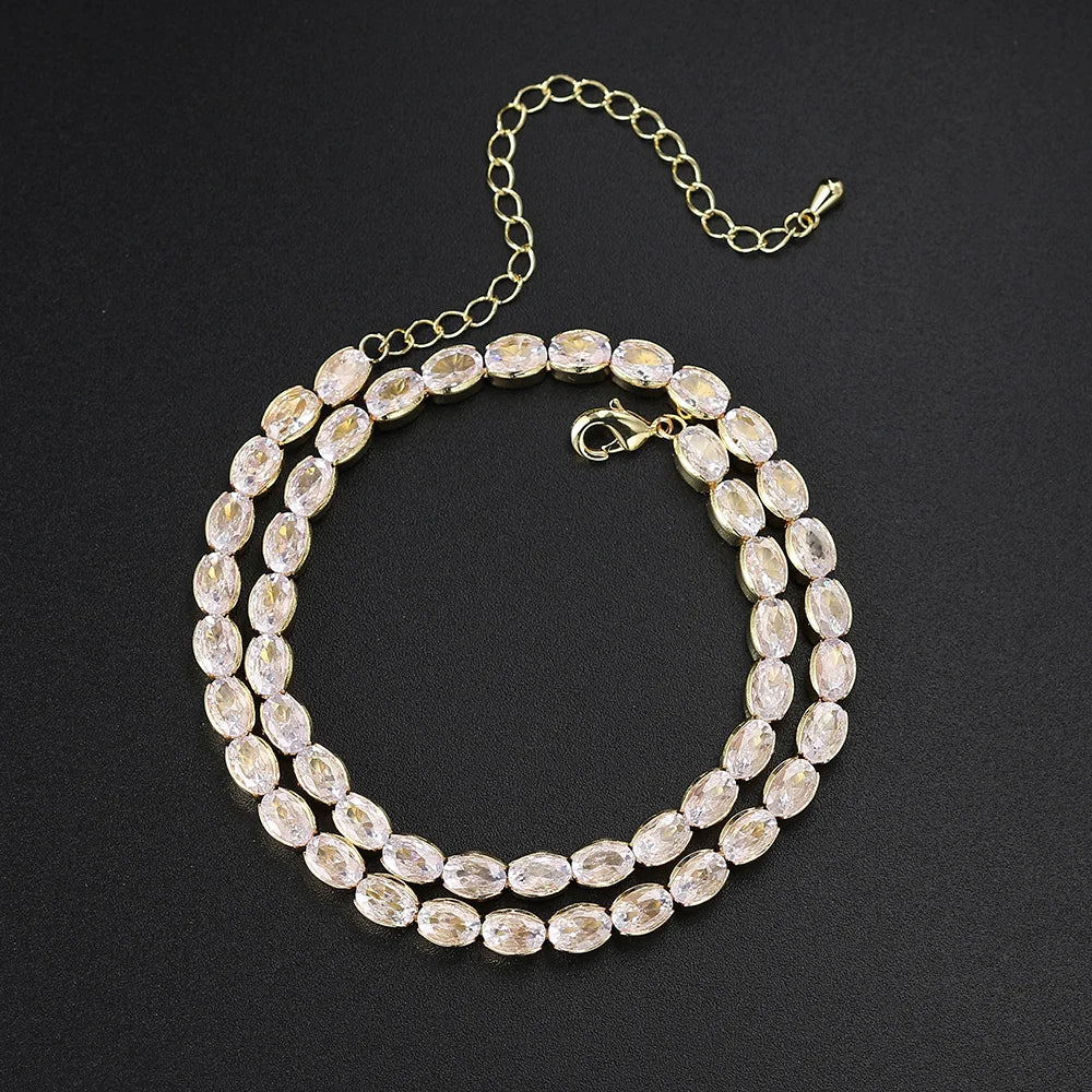 Iced Out Tennis Choker — Stainless Steel