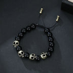 Vintage Gothic Skull Bracelet for Men — Motorcycle Adjustable