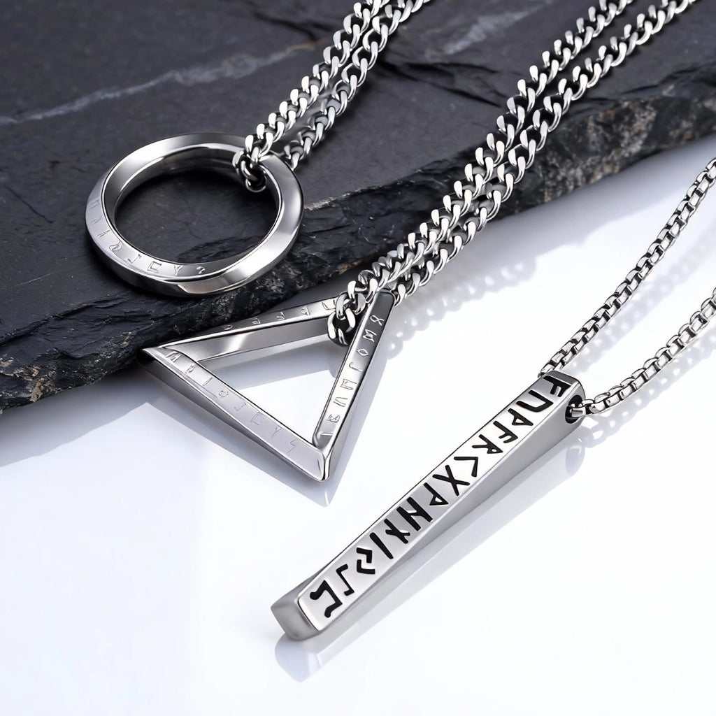 Viking Rune Mobius Pendant Necklace — Stainless Steel