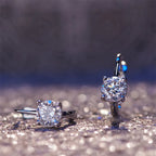 Simple Shiny Zirconia Hoop Earrings — Silver-Tone Daily Wear