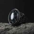 Gothic Dropshipping New Unisex 316L Stainless Steel Cool Punk Classic 3 Colour Stone Ring Pattern Hollowing Anels Anniversary