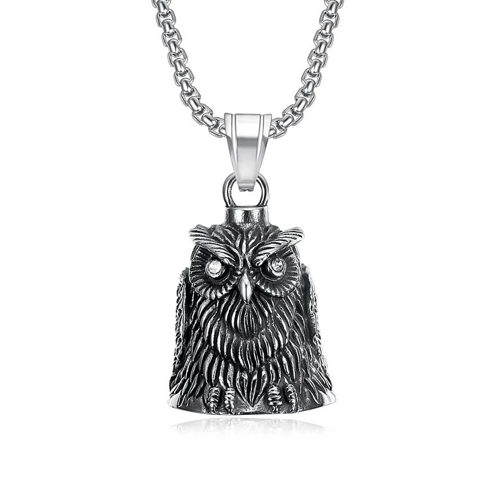 Gothic Lion Head Bell Pendant — Stainless Steel