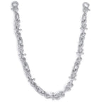 Silver Cross Chain Necklace Iced Out Infinity