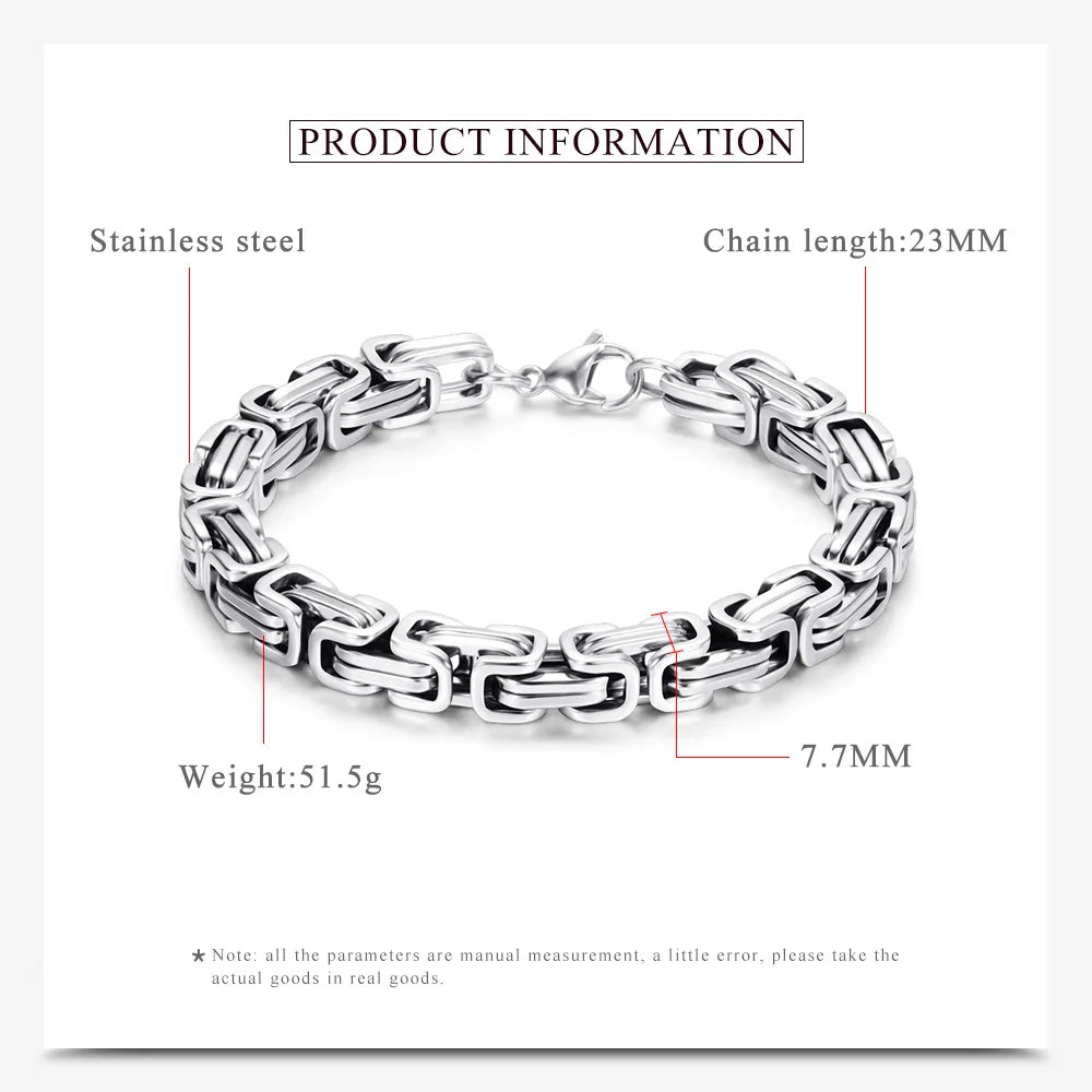 Motorcycle Steel Bracelet 8MM Biker Tough