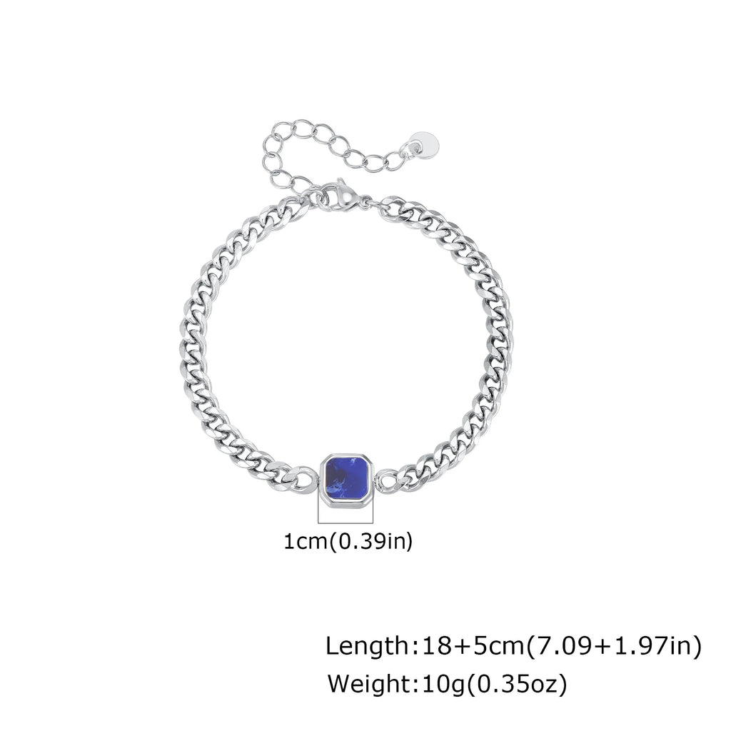 Cuban Stone Chain Bracelet — Stainless Steel