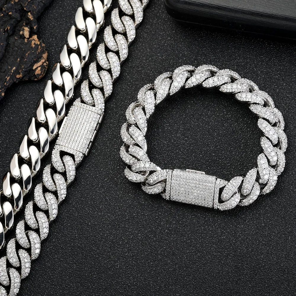 Cuban Chain Necklace Iced Out Gold 15MM