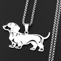 Doxie Sausage Dog Pendant Necklace For Women Men Stainless Steel Dachshund Long Doggie Low Rider Lovely Necklace Jewelry Gift