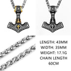 Odin Rune Viking Stainless Steel Pendant Necklace