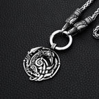 Nordic Viking Raven Pendant Necklace — Stainless Steel