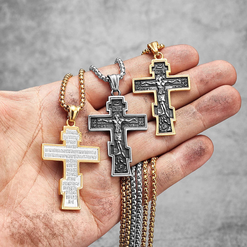INRI Jesus Cross Pendant Necklace — Stainless Steel