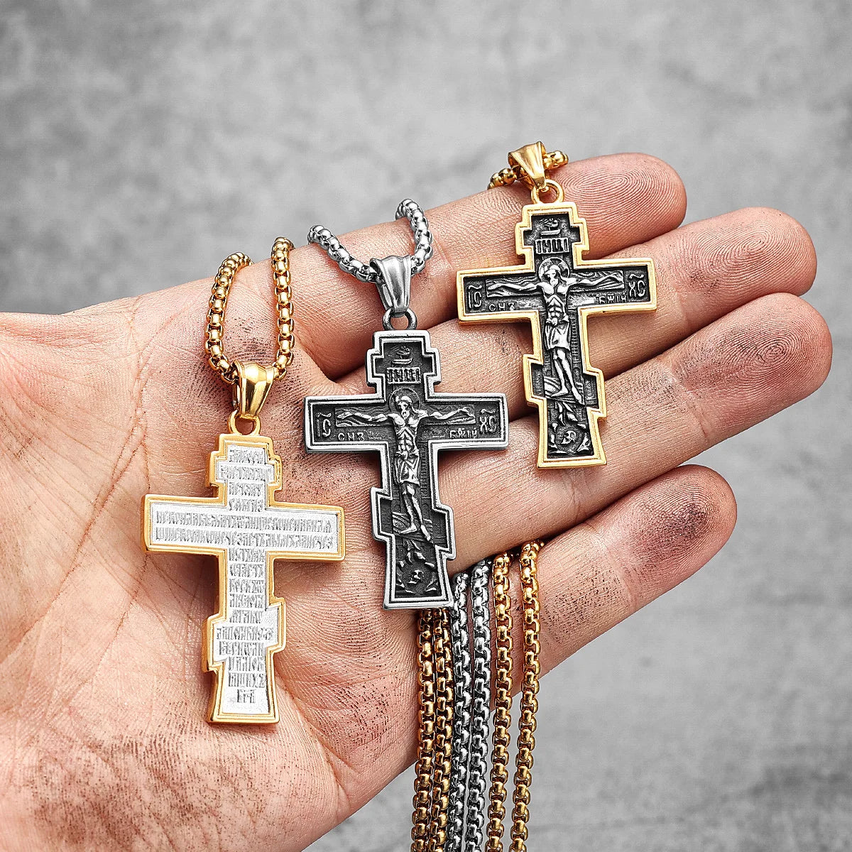 INRI Jesus Cross Pendant Necklace — Stainless Steel