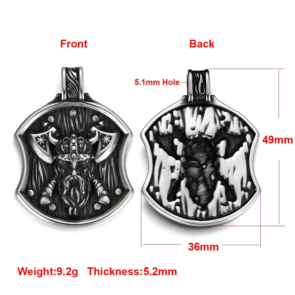 Stainless Steel Viking Norse Pendant for Necklace DIY Accessories Jewelry Making Findings Men Charm Supplies Punk Axe