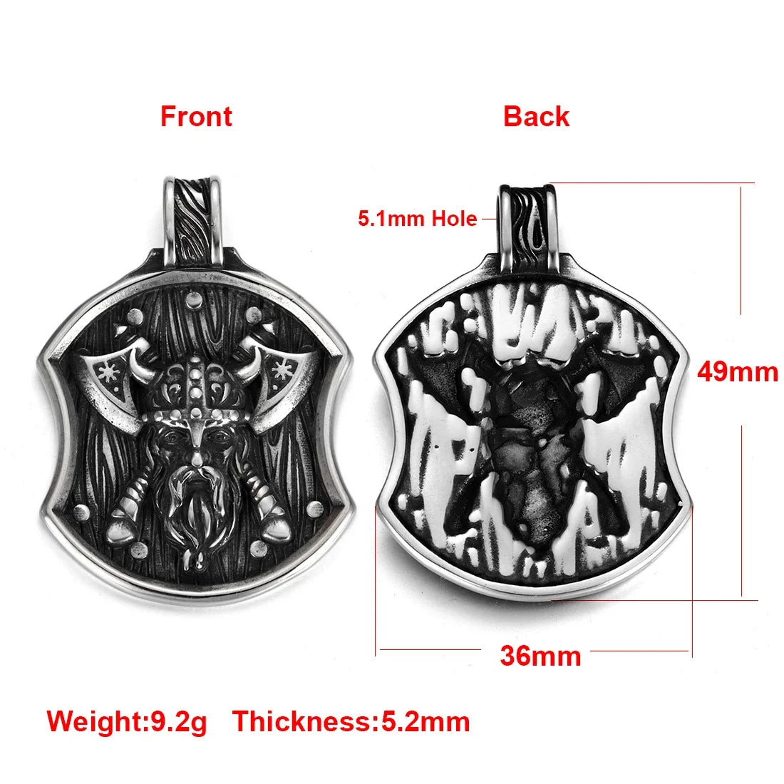 Stainless Steel Viking Norse Pendant for Necklace DIY Accessories Jewelry Making Findings Men Charm Supplies Punk Axe