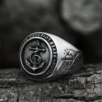 Hip Hop Trend Retro Simple Trend Punk Rock Viking Alloy Anchor Ring for Men Street Accessories
