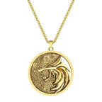 Witcher Geralt Wolf Medallion Pendant — Silver