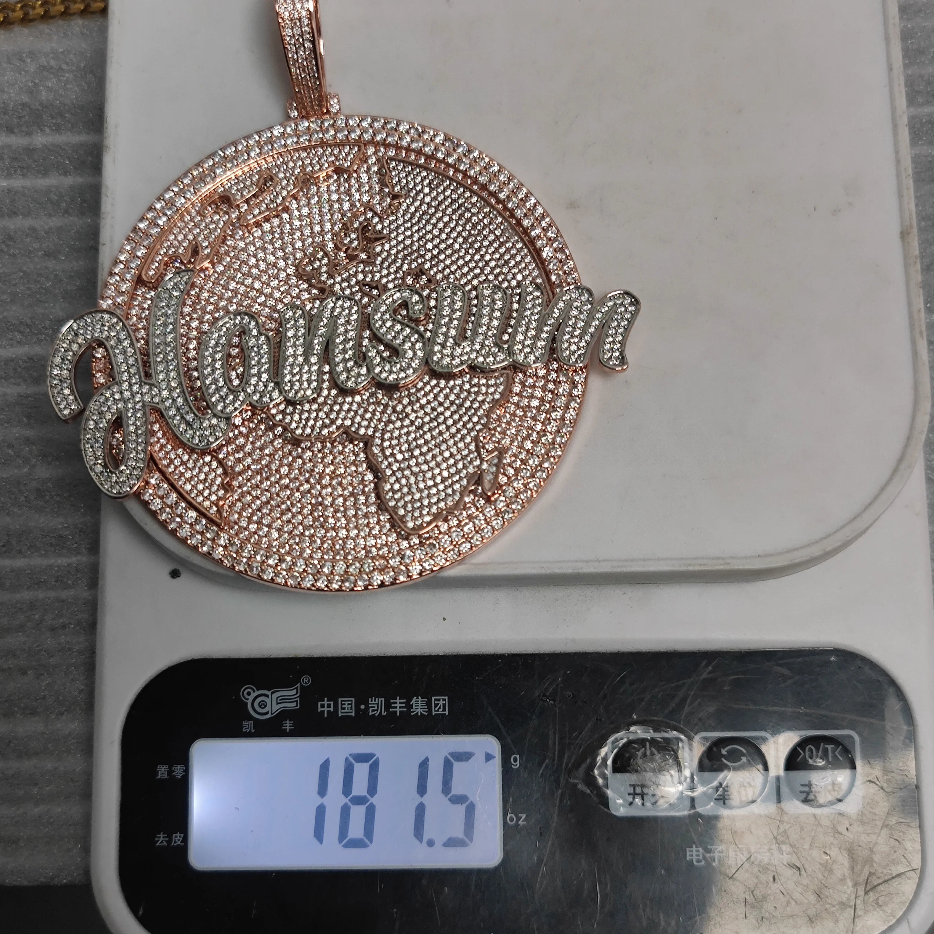 Statement Pendant Necklace Vintage Monogram