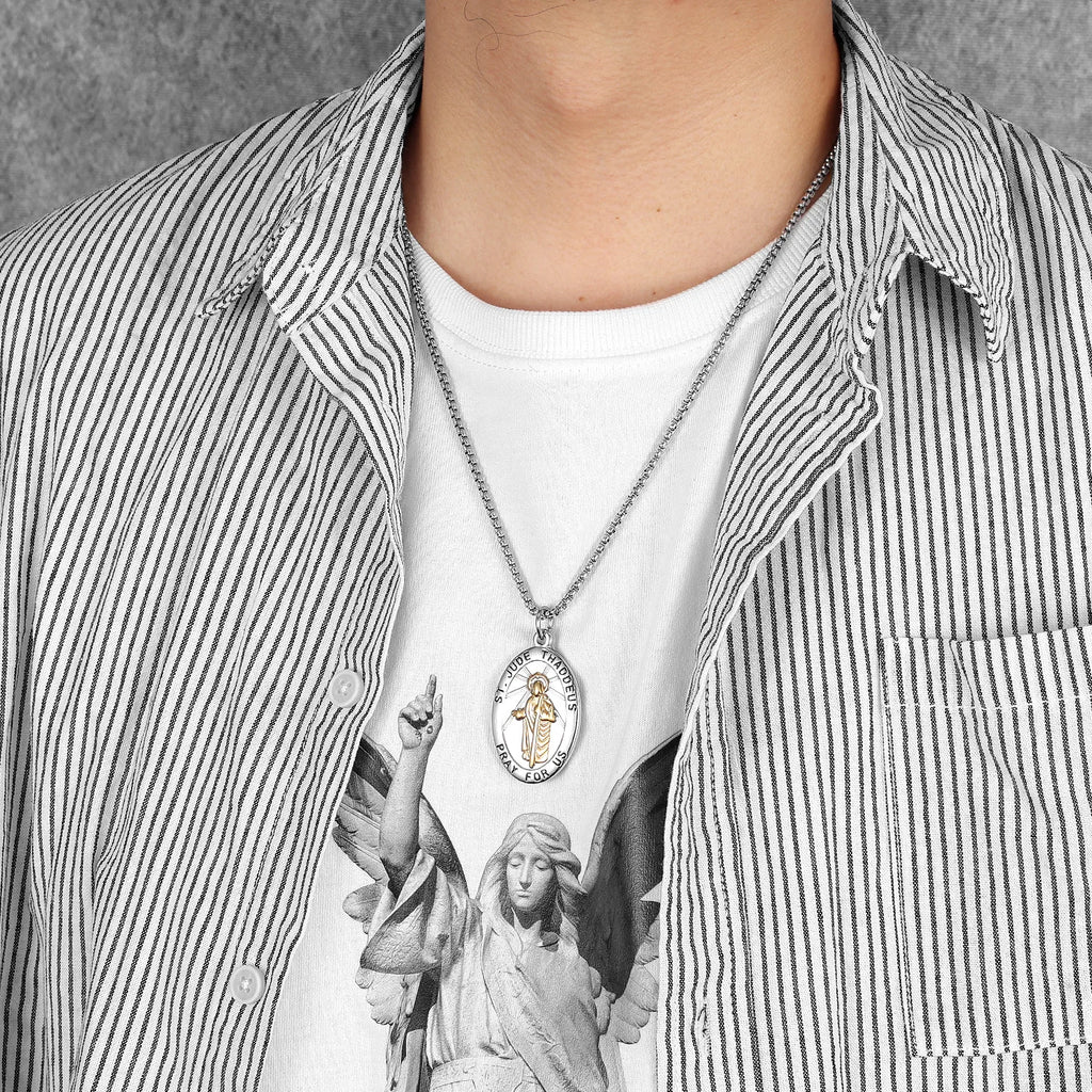 St. Jude Pendant Necklace Stainless Steel