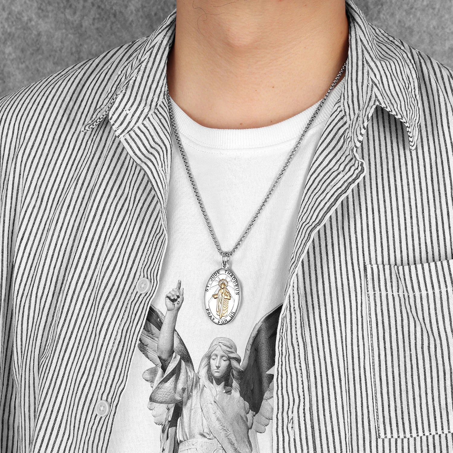 St. Jude Pendant Necklace Stainless Steel