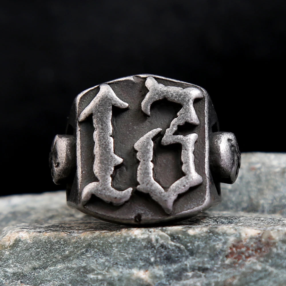 Skull Number Ring — 316L Stainless Steel