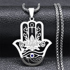 Hamsa Ankh Eye of Horus Pendant Necklace