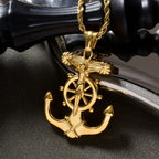 Cross Anchor Pendant Necklace — Gold-Tone Men's and Women's