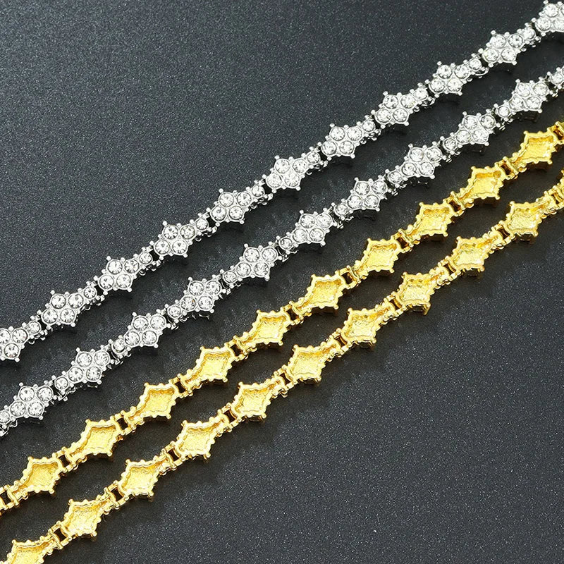 Round Stone Star CZ Bracelet — Stainless Steel