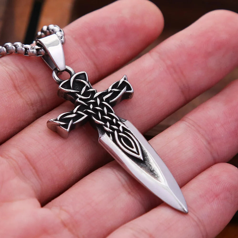 Viking Celtic Stainless Steel Pendant Necklace