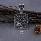 Stainless Steel Retro Religious Holy Warrior Necklace Men and Women Back Bible Cross Amulet Biker Pendant Necklace