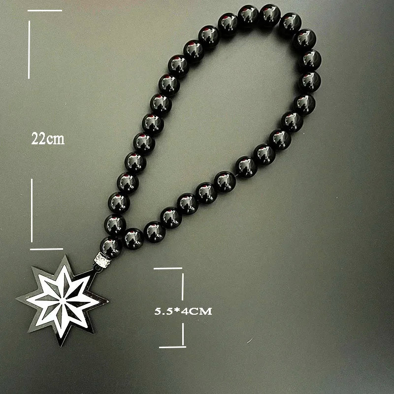 GS25 New Rosary Ornaments Star Necklace 3D Stereo Laser Cutting Pendant Vehicle Rearview Mirror Decoration Acrylic