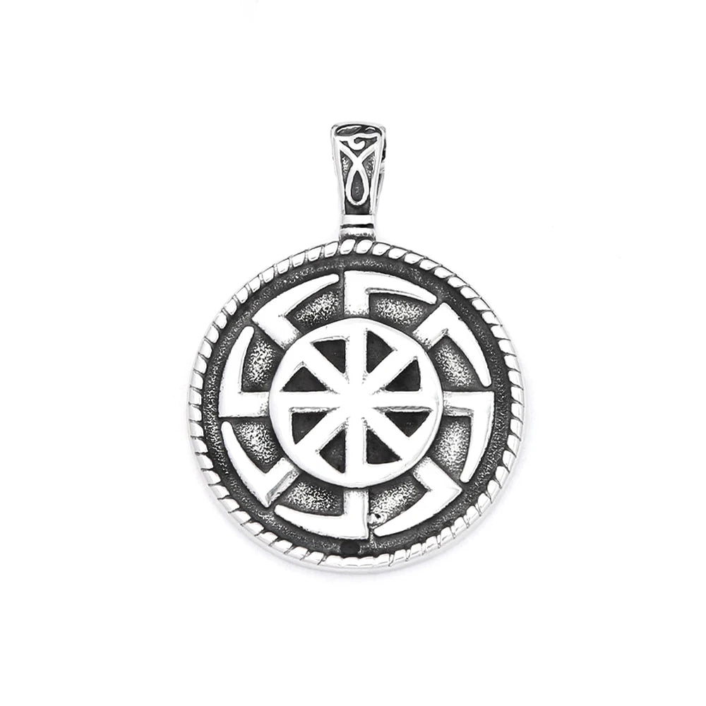 Slavic Kolovrat Pendant Necklace — Stainless Steel
