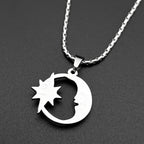 Moon Two-Tone Pendant Sun Goddess Opal Stone Spiritual