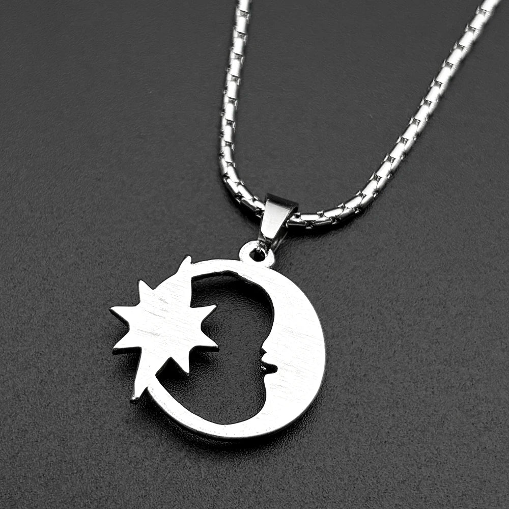 Moon Two-Tone Pendant Sun Goddess Opal Stone Spiritual