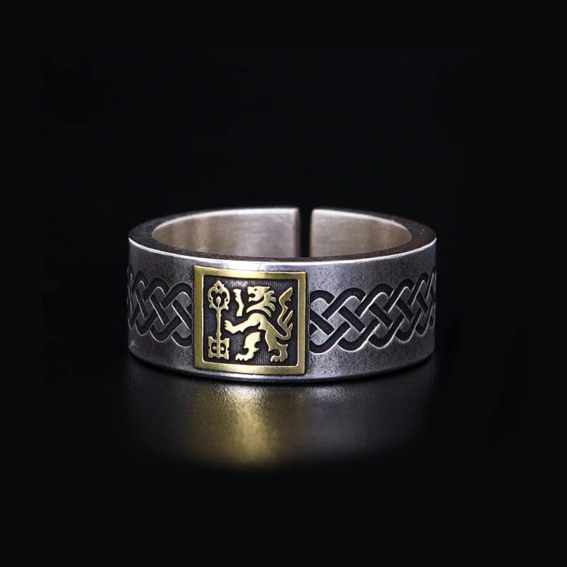 2023 New Arrival Vintage Court Lion Pattern Thai Silver Men Ring Jewelry For Male Birthday Gifts Never Fade