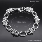 Gothic Thorns Knot Chain Necklace for Men Women Stainless Steel Silver Color Hip Hop Trend Neck Chains Cool Jewelry