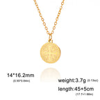 VASSAGO Religious Jerusalem Cross Charm Necklace for Women Stainless Steel Amulet Christian Catholic Vintage Jewelry