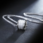 SAYA Men Tungsten Carbide Ceramic Bead Pendant Necklace Hip Hop Barrel Transfer Charm Long Sweater Chain Male Daily Jewelry Gift