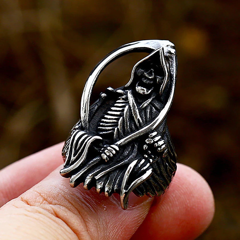 Grim Reaper Skull Ring — Stainless Steel