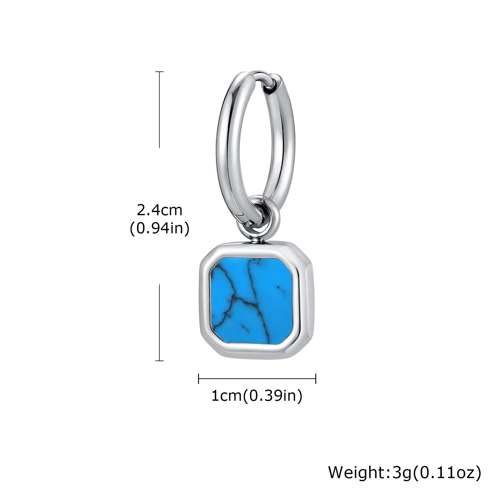 Natural Stone Huggie Hoop Earrings — SS