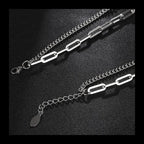 Double Layer Stacked Necklace — Stainless