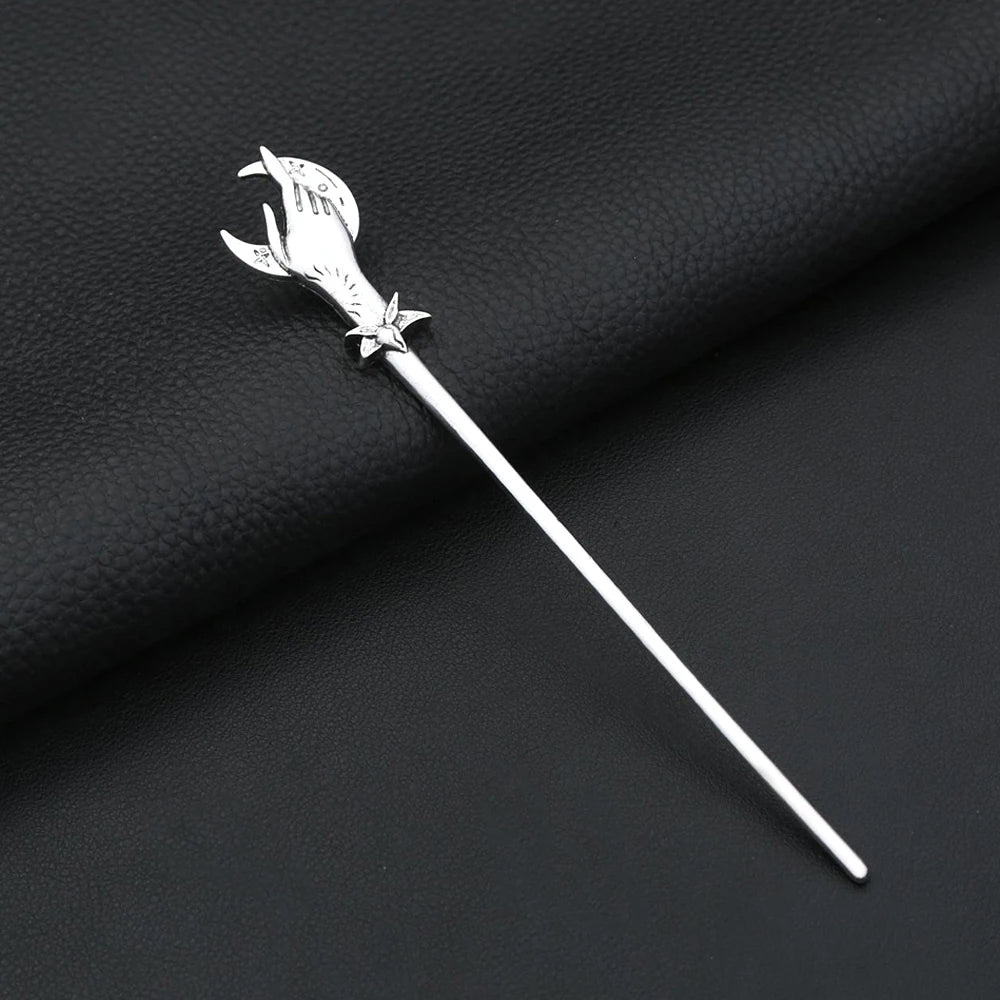 Viking Lunar Sword Hair Stick — Stainless