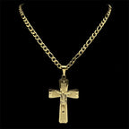 Christian Jesus Cross Crucifix Necklace for Man Women Stainless Steel Gold Color Bible Men's Chain Prayer Baptism Gift