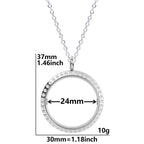 Round Pendant Necklace Locket Charm Stainless Steel Necklaces For Women Men Jewelry Chain Around Neck Necklace Decoration Gifts